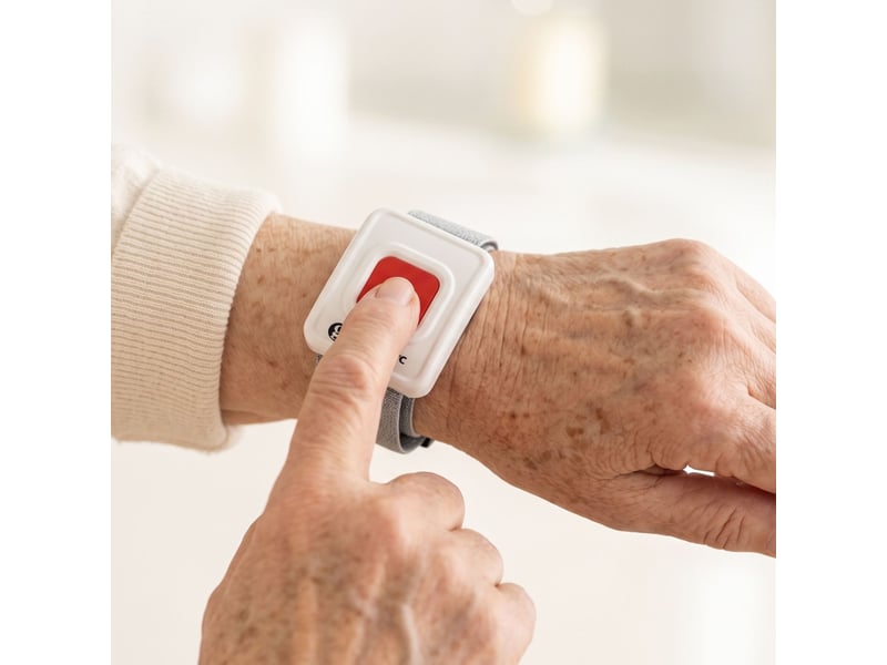  Bracelet d'alerte senior pour geemarc cl9000 avec bouton sos et témoin led geemarc gris REMOTE_CL9000 - Conforama C
