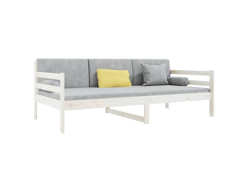 Lit simple- lit adulte - lit de jour sans matelas blanc 90x190 cm bois de pin massif - Conforama B