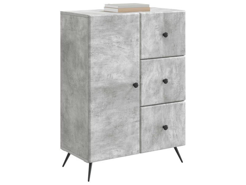 Buffet - bahut - meuble de rangement gris béton 66 x 34,5 x 90 cm bois d'ingénierie  - Conforama C