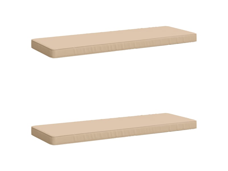 Lot de 2 coussins de banc, coussins d'assise vught 100 % polyester crème cf57942 - Conforama B