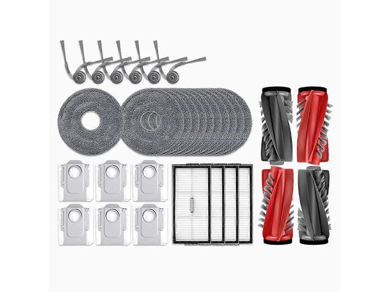 For roborock s9 maxv slim g30 u robot vacuum cleaner main side brush mop cloth hepa filter dust bag spare parts - Conforama B