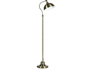 Lampadaire arc 42x25,5x152 cm bronze en métal, abat-jour réglable, douille e27 et interrupteur au pied