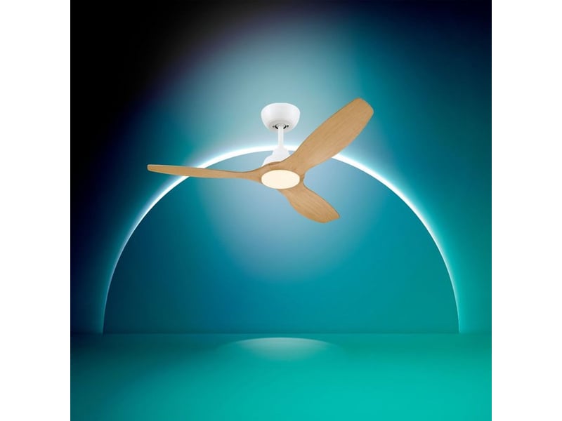  Philips olas 35 ventilateur plafond 132 cm led integree 24 w commande rf blanc 929004750201 - Conforama B