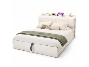 Lit coffre 180x200 cm MODENVIE   coloris blanc