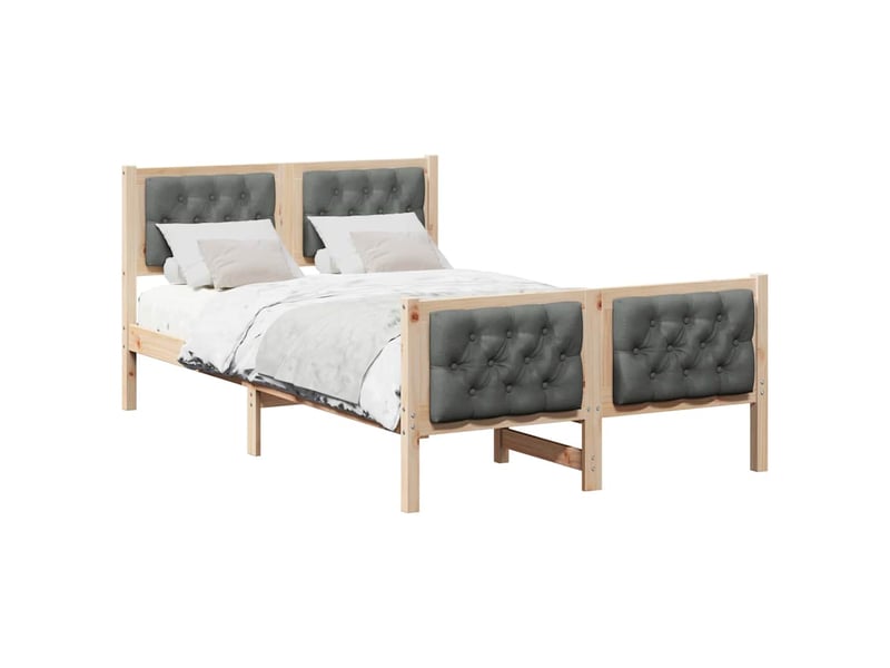  Lit double- lit adulte -  cadre de lit gris foncé 120 x 190 cm pin massif  - Conforama B