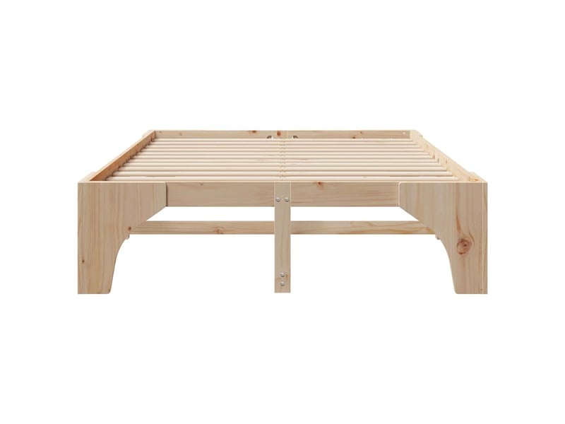  Lit double- lit adulte -  cadre de lit marron 160 x 200 cm pin massif  - Conforama D