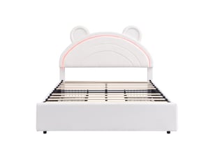 Lit avec rangement 140x200 cm <strong>COVREO </strong>  <strong></strong> coloris beige