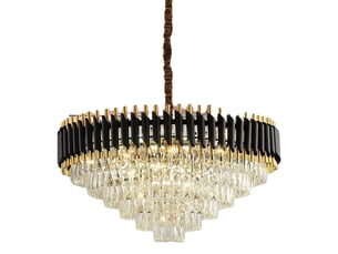 Suspension tubes biseautés noire ø 100 cm – sans ampoule