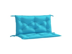 Lot de 2 coussins de banc de jardin, coussins d'assise turquoise 100x50x7 cm tissu cf58700