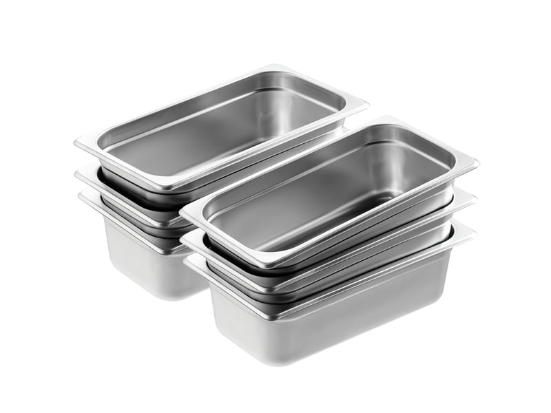  Lot de 6 poêles d'hôtel,succebuy poêles à vapeur 13 taille en inox de 0,8 mm,4 pouces de profondeur,pour usage commercial et industriel  - Conforama A