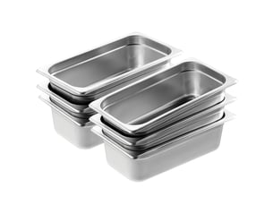 Lot de 6 poêles d'hôtel,succebuy poêles à vapeur 13 taille en inox de 0,8 mm,4 pouces de profondeur,pour usage commercial et industriel