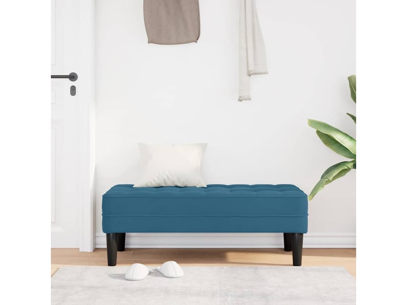  Banc chambre, bout de lit bleu 113x57x39 cm velours  - Conforama C