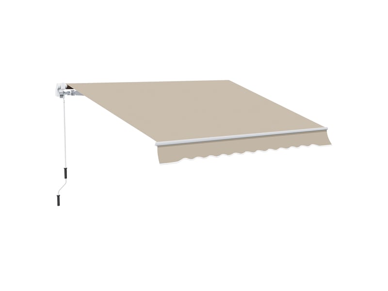  Store banne à enrouleur manuel 4 x 2,5 m avec housse imperméable, métal et aluminium, beige  - Conforama A