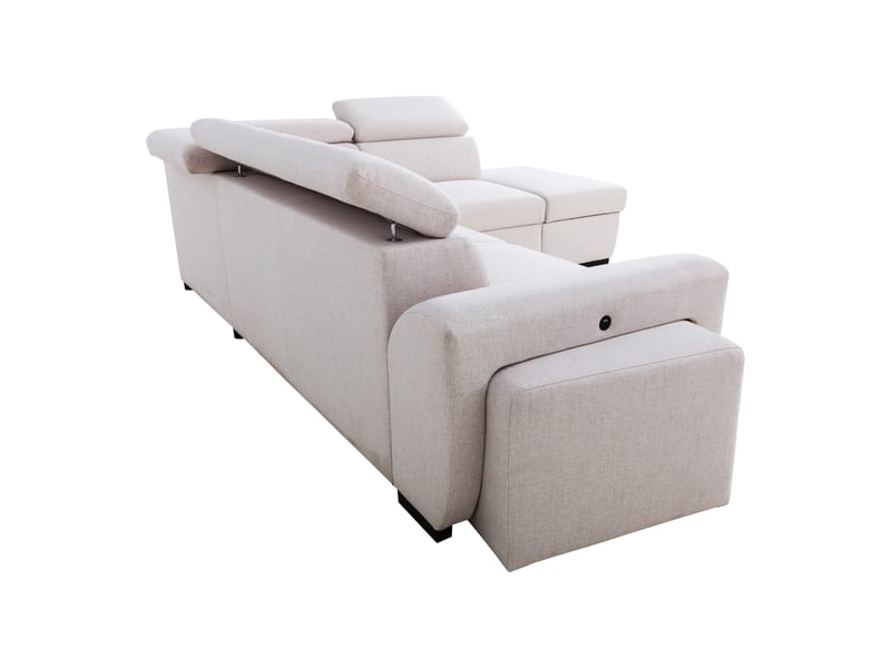Canapé d'angle beige convertible 4 place OLYMPE - Conforama D