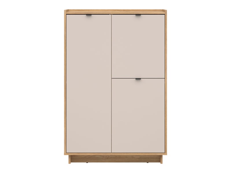 Bibliothèque 3 portes meuble de rangement coloris chêne mauvella beige - longueur 96 x profondeur 42 x hauteur 145 cm - Conforama A