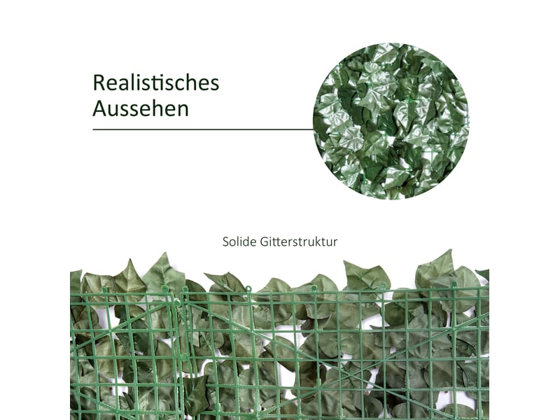  Brise vue artificiel 300 x 150 cm – vert foncé – intimité et décoration extérieure pour balcon, terrasse et clôture  - Conforama E