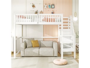 Lit mezzanine 90x200 cm <strong></strong>  <strong></strong> coloris blanc