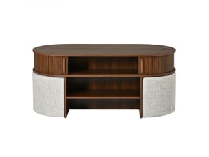 Table basse ovale coloris bois foncé <strong>BEAUNIV</strong> <strong></strong> - 60 cmx120 cm