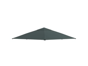 Parasol 0x0m, toile de rechange pour parasol, polyester, gris foncé, protection solaire jardin et terrasse