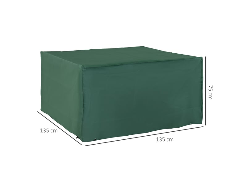  Housse de protection pour mobilier de jardin, tissu oxford 600d, vert, 135 x 135 x 75 cm  - Conforama D