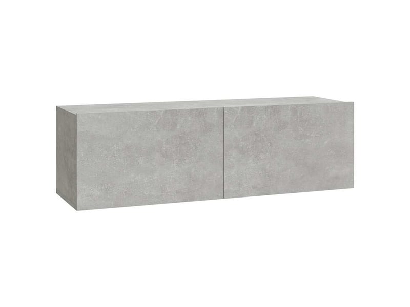  Lot de 4 meuble tv mural, meuble tv suspendu gris béton 100x30x30 cm  - Conforama D