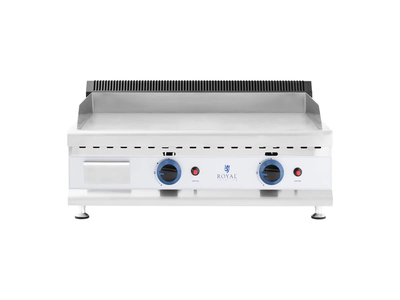  Plancha à gaz en inox grill professionnel 60 cm 2 zones de cuisson 2 x 3 100 watts (plaque 60 x 40 cm, 20 mbar, gaz naturel, 50 - 300 °c, lisse, évacue la graisse) 14_0004038  - Conforama E