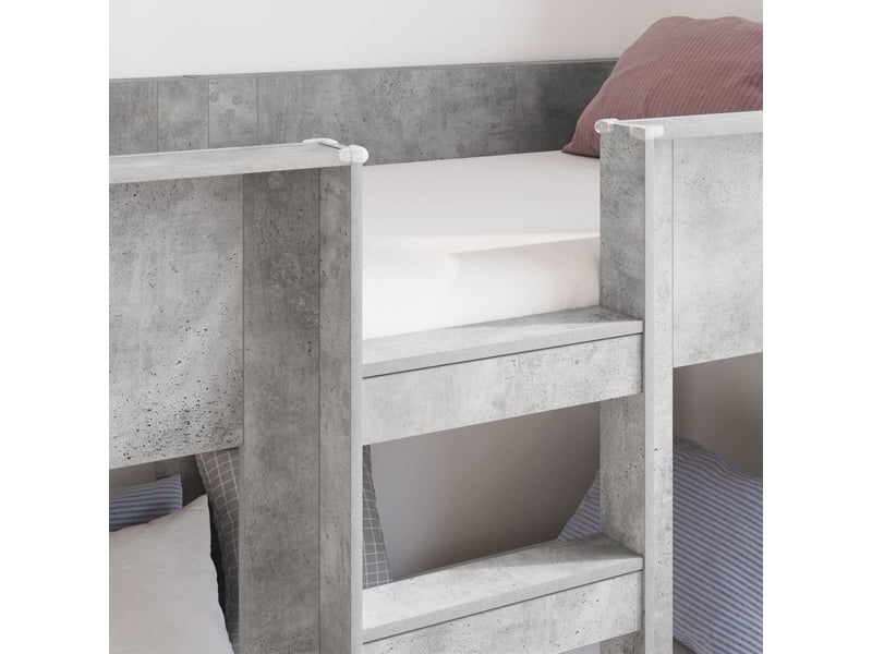  Lit superposé pour enfants - lit jeune gris béton 80 x 200 cm  - Conforama C