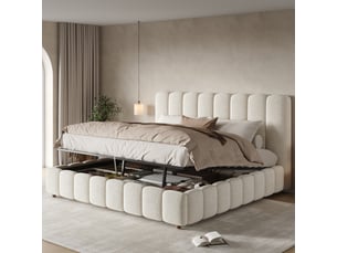 Lit coffre 180x200 cm <strong></strong>  <strong></strong> coloris blanc