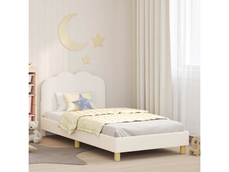  Cadre de lit pour enfants - lit jeune avec tête de lit crème 90 x 190 cm  - Conforama B