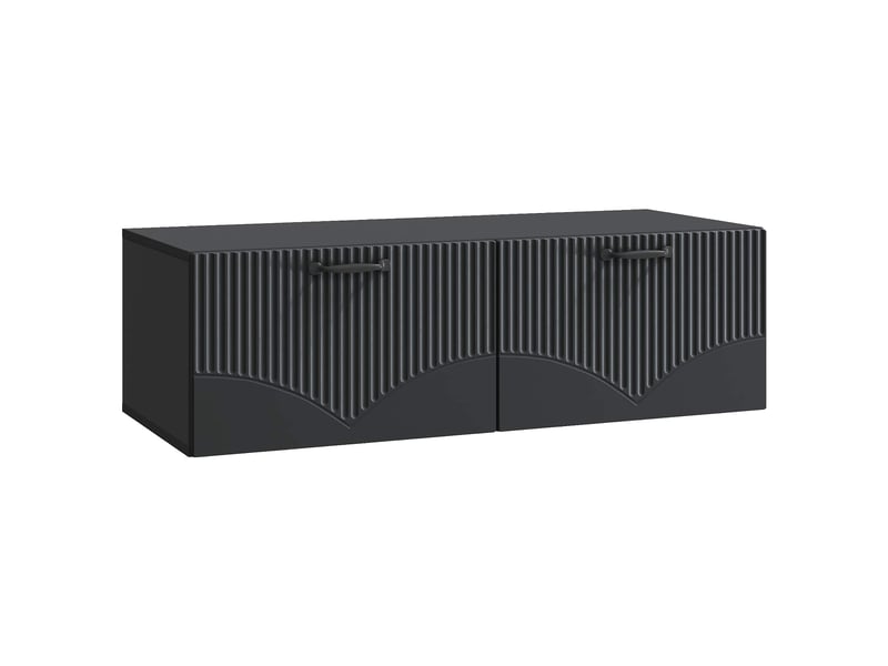  Meuble tv - banc tv - meuble de rangement mural noir 98 x 41 x 30 cm bois d'ingénierie  - Conforama A