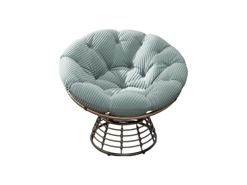 Chaise papasan pivotante 92x67 cm ergonomique métal vert clair  - Conforama A