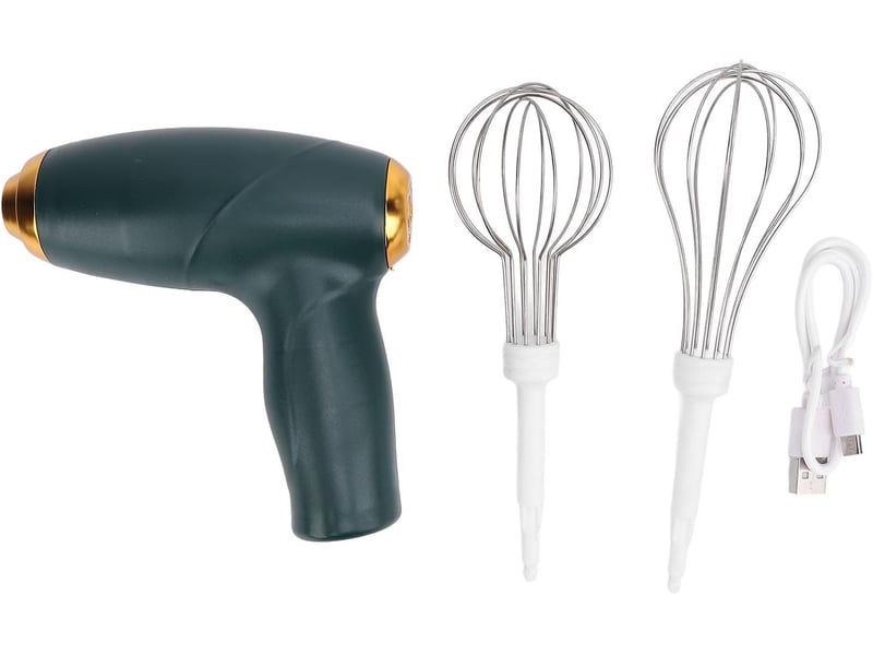 Batteur à main fil fouet électrique portable rechargeable par usb parfait pour mélanger, cuire et cuisiner vert (green) no - Conforama B