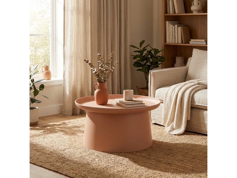  Table basse ronde 70 cm en polypropylène cres - rose  - Conforama B