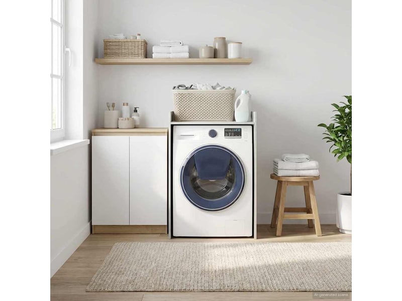  Armoire pour machine à laver gris béton 67,5x62x97 cm  - Conforama D