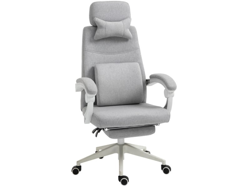  Chaise de bureau gaming ergonomique, polyester et mousse, à roulettes, 62x68x117-127 cm  - Conforama A
