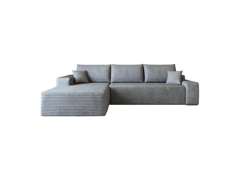  Canapé d'angle gris 270 cm, canapé modulaire en l assise profonde, sans montage pour salon  - Conforama A