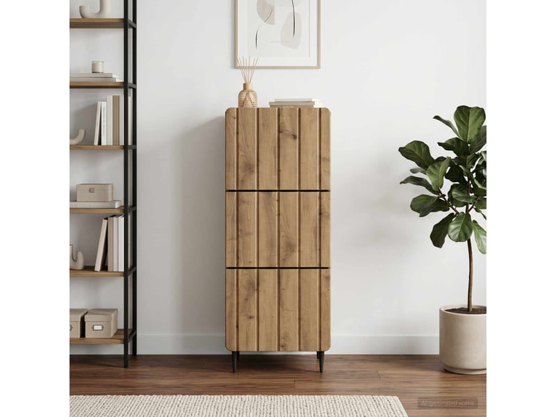 Armoire de rangement bureau, armoire à tiroirs 33 x 34.5 x 92 cm bois d'ingénierie shl2370 - Conforama B