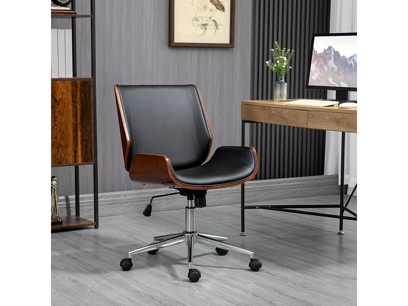  Chaise de bureau, chaise d'ordinateur, fonction bascule, hauteur réglable, noir et argent  - Conforama C