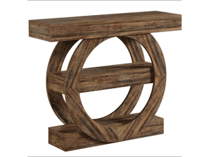 Console avec 3 étagères ouvertes et structure stable pour salon et entrée, en bois, marron rustique, 105 × 30 × 85 cm