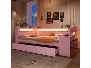 Lit banquette 140x200 cm <strong></strong>  <strong>Radiant Stride</strong> coloris rose