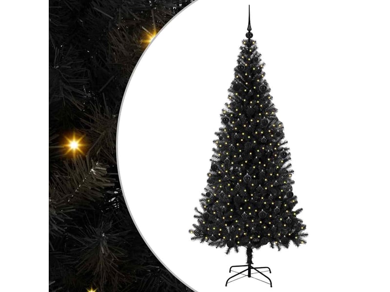  Sapin de noël, arbre de noël noir 210 cm pvc shl9337  - Conforama A