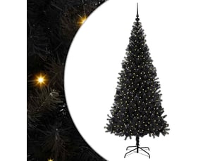 Sapin de noël, arbre de noël noir 210 cm pvc shl9337