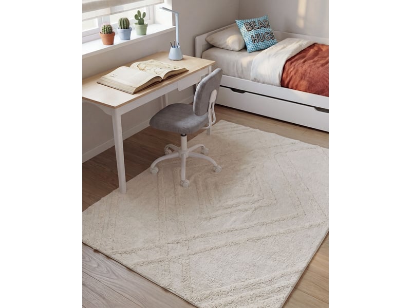  Tapis enfant ziro  beige clair 140 x 200 cm coton  - Conforama B