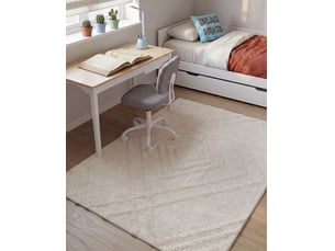 Tapis enfant ziro beige clair 140 x 200 cm coton