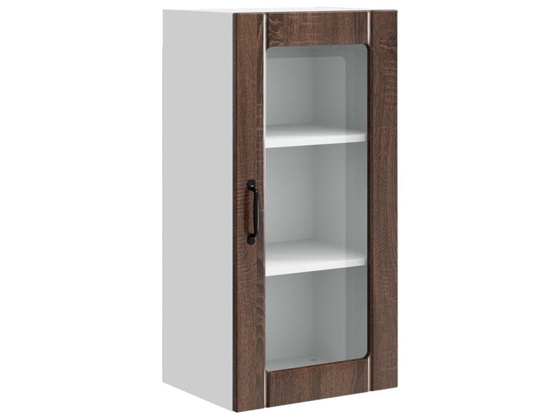  Meuble mural de cuisine, cabinet en verre mural chêne brun 40x31x80cm shl1578  - Conforama A