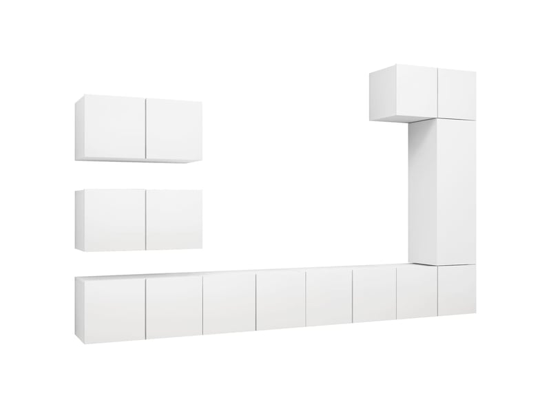 Ensemble de meubles tv ; bancs tv ; armoires tv 8 pcs blanc bois d'ingénierie  - Conforama B