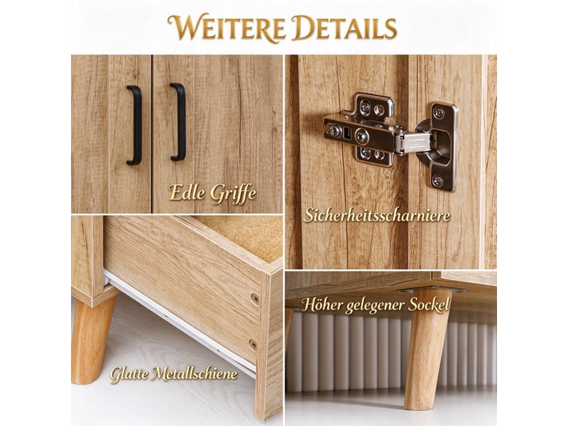  Armoire de chambre - armoire de rangement avec 2 portes, 2 tiroirs et tringle à vêtements (uniquement avec l'armoire)  - Conforama D