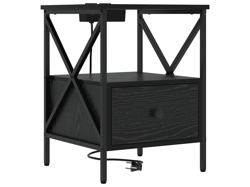  Table de chevet - cabinet de chevet - table de nuit 2 pièces chêne noir 41,5 x 40,5 x 55 cm  - Conforama D