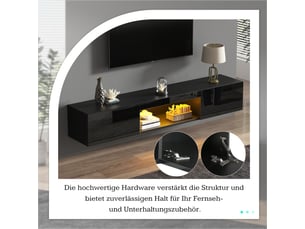 Meuble tv coloris noir 160 cm