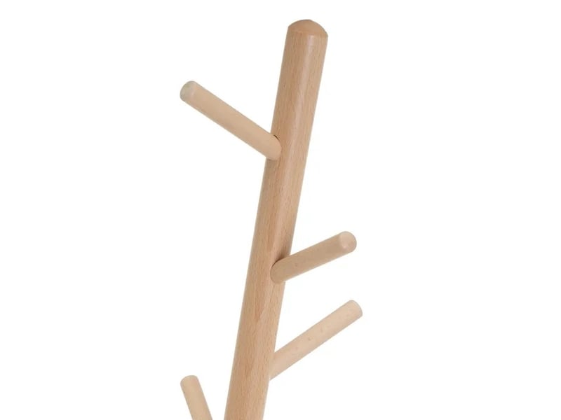  Portemanteau sur pieds en mdf &amp; hêtre avec 8 armes pour entrée &amp; chambre – longueur 37 x profondeur 37 x hauteur 175 cm  - Conforama E